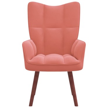 vidaXL Πολυθρόνα Relax Ροζ Βελούδινη 61,5x69x95,5cm 1 τεμ.