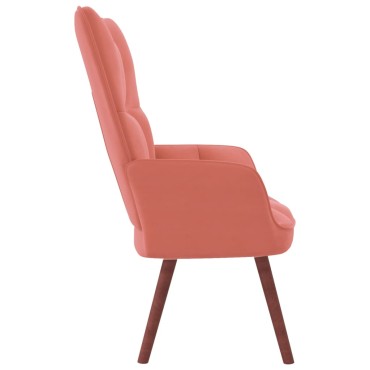 vidaXL Πολυθρόνα Relax Ροζ Βελούδινη 61,5x69x95,5cm 1 τεμ.