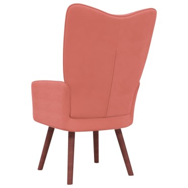 vidaXL Πολυθρόνα Relax Ροζ Βελούδινη 61,5x69x95,5cm 1 τεμ.