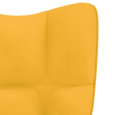 vidaXL Πολυθρόνα Relax Κίτρινο Μουσταρδί Βελούδινη 61,5x69x95,5cm 1 τεμ.