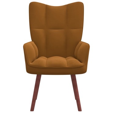 vidaXL Πολυθρόνα Relax Καφέ Βελούδινη 61,5x69x95,5cm 1 τεμ.