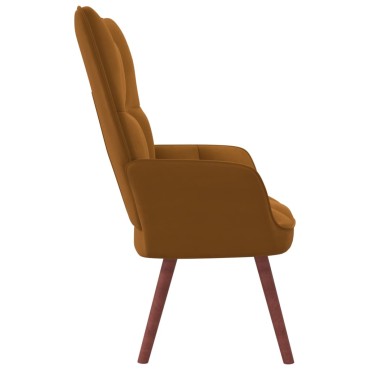 vidaXL Πολυθρόνα Relax Καφέ Βελούδινη 61,5x69x95,5cm 1 τεμ.