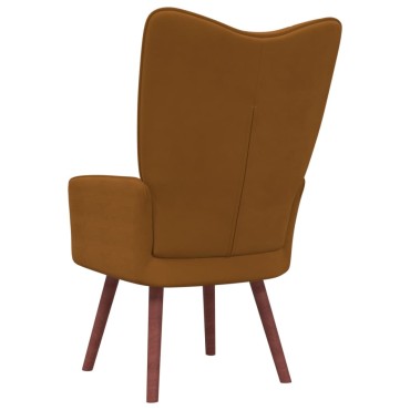 vidaXL Πολυθρόνα Relax Καφέ Βελούδινη 61,5x69x95,5cm 1 τεμ.