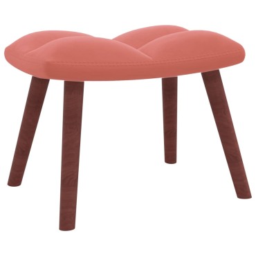 vidaXL Πολυθρόνα Relax Ροζ Βελούδινη με Σκαμπό 61,5x69x95,5cm 1 τεμ.