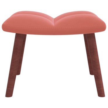 vidaXL Πολυθρόνα Relax Ροζ Βελούδινη με Σκαμπό 61,5x69x95,5cm 1 τεμ.
