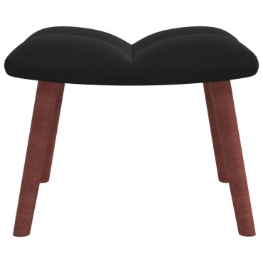 vidaXL Πολυθρόνα Relax Μαύρη Βελούδινη με Σκαμπό 61,5x69x95,5cm 1 τεμ.
