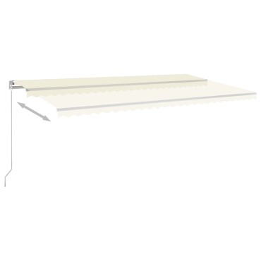 vidaXL Τέντα Αυτόματη με LED & Αισθητήρα Ανέμου Κρεμ 600 x 300 εκ.