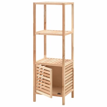 vidaXL Ραφιέρα Μπάνιου 39,5x35,5x123cm από Μασίφ Ξύλο Καρυδιάς 1 τεμ.