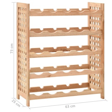 vidaXL Κάβα Κρασιών για 25 Μπουκάλια 63x25x73cm Μασίφ Ξύλο Καρυδιάς 1 τεμ.