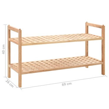 vidaXL Ραφιέρα Παπουτσιών 69x26x40cm από Μασίφ Ξύλο Καρυδιάς