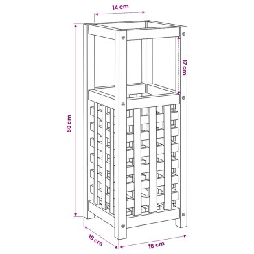vidaXL Ομπρελοθήκη 18 x 18 x 50 εκ. από Μασίφ Ξύλο Καρυδιάς