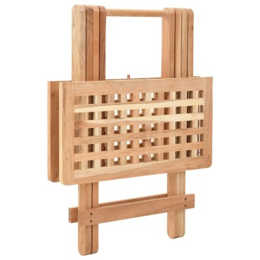 vidaXL Τραπέζι Βοηθητικό Πτυσσόμενο 50x50x49cm Μασίφ Ξύλο Καρυδιάς 1 τεμ.