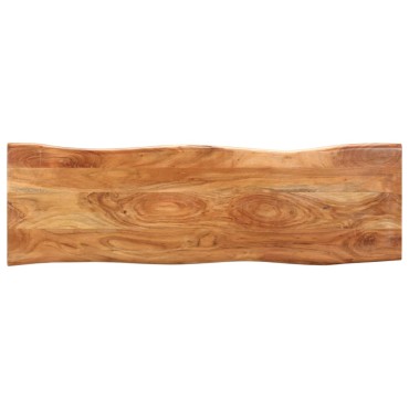 vidaXL Πάγκος Live Edge από Μασίφ Ξύλο Ακακίας και Ατσάλι 110x35x46cm 1 τεμ.