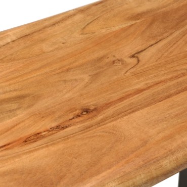 vidaXL Πάγκος Live Edge από Μασίφ Ξύλο Ακακίας και Ατσάλι 110x35x46cm 1 τεμ.
