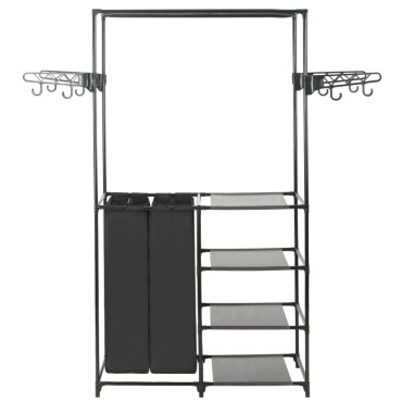 vidaXL Κρεμάστρα Δαπέδου Μαύρη 87x44x158 εκ. Ατσάλι/Ύφασμα Non-woven