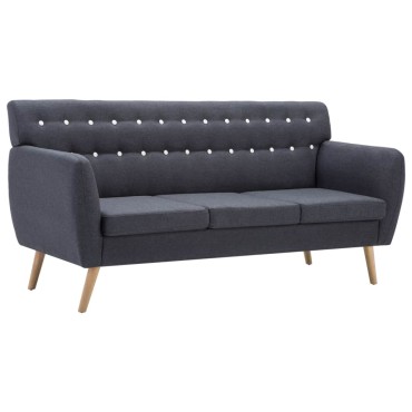 vidaXL Καναπές Τριθέσιος Σκ. Γκρι 172x70x82cm Υφασμάτινη Ταπετσαρία 1 τεμ.