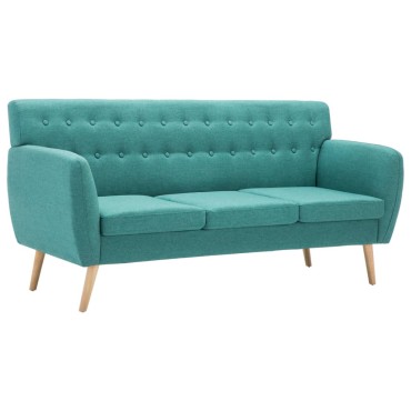 vidaXL Καναπές Τριθέσιος Πράσινος 172x70x82cm Υφασμάτινη Ταπετσαρία 1 τεμ.