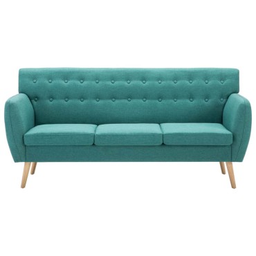 vidaXL Καναπές Τριθέσιος Πράσινος 172x70x82cm Υφασμάτινη Ταπετσαρία 1 τεμ.