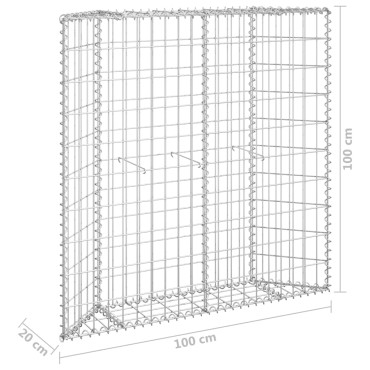vidaXL Συρματοκιβώτιο-Γλάστρα Υπ. Τραπέζιο 100x20x100 εκ Γαλβ. Χάλυβας