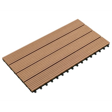 vidaXL Πλακάκια Deck 6 τεμ. Καφέ 60 x 30 εκ. 1,08 μ² από WPC