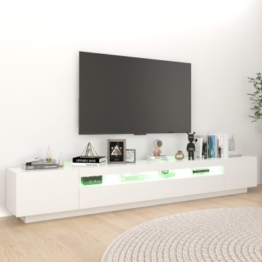 vidaXL Έπιπλο Τηλεόρασης με LED Λευκό 260x35x40cm