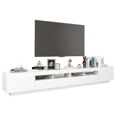vidaXL Έπιπλο Τηλεόρασης με LED Λευκό 260x35x40cm