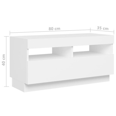 vidaXL Έπιπλο Τηλεόρασης με LED Λευκό 260x35x40cm