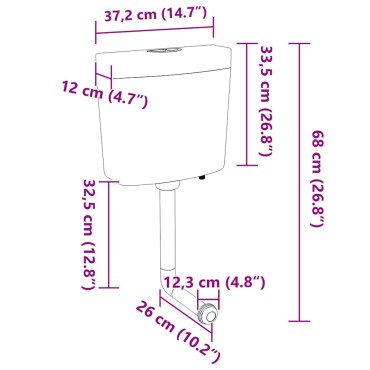 vidaXL Καζανάκι με Είσοδο Νερού από Κάτω Λαδί 3/6 Λίτρων