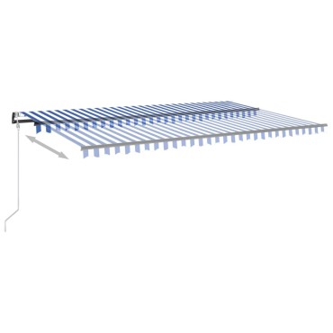vidaXL Τέντα Αυτόματη με LED & Αισθ. Ανέμου Μπλε / Λευκό 500x350 εκ.