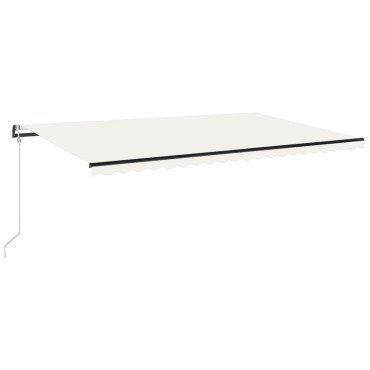 vidaXL Τέντα Αυτόματη με LED & Αισθητήρα Ανέμου Κρεμ 500x350 εκ.