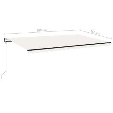 vidaXL Τέντα Αυτόματη με LED & Αισθητήρα Ανέμου Κρεμ 500x350 εκ.