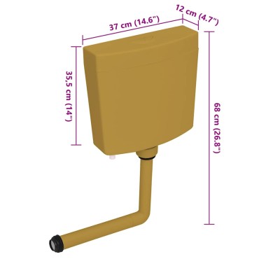 vidaXL Καζανάκι με Είσοδο Νερού από Κάτω Curry 3/6 Λίτρων