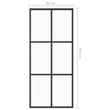 vidaXL Συρόμενη Πόρτα με Σετ Υλικού ESG Γυαλί & Αλουμίνιο 90 x 205 εκ.