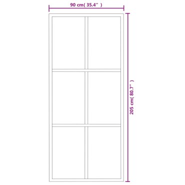 vidaXL Συρόμενη Πόρτα με Σετ Υλικού ESG Γυαλί & Αλουμίνιο 90 x 205 εκ.