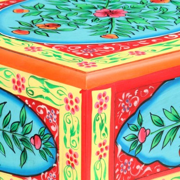 vidaXL Κονσόλα με Χειροπ. Λεπτομέρειες 80x35x75cm Μασίφ Ξύλο Μάνγκο 1 τεμ.