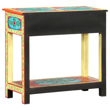 vidaXL Κονσόλα με Χειροπ. Λεπτομέρειες 80x35x75cm Μασίφ Ξύλο Μάνγκο 1 τεμ.