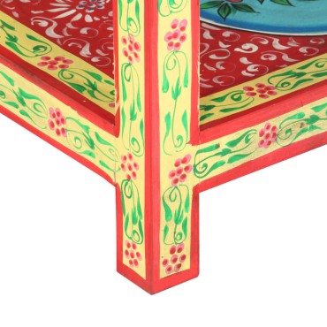vidaXL Κονσόλα με Χειροπ. Λεπτομέρειες 80x35x75cm Μασίφ Ξύλο Μάνγκο 1 τεμ.