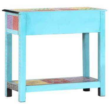 vidaXL Κονσόλα με Χειροπ. Λεπτομέρειες 80x35x75cm Μασίφ Ξύλο Μάνγκο 1 τεμ.