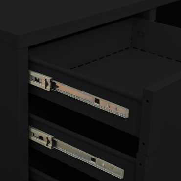 vidaXL Ντουλάπα Γραφείου Μαύρη 90x40x102cm Ατσάλινη 1 τεμ.