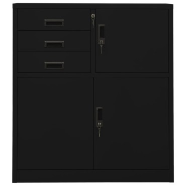 vidaXL Ντουλάπα Γραφείου Μαύρη 90x40x102cm Ατσάλινη 1 τεμ.