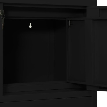 vidaXL Ντουλάπα Γραφείου Μαύρη 90x40x102cm Ατσάλινη 1 τεμ.