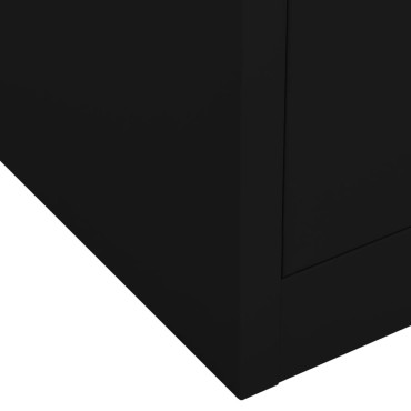 vidaXL Ντουλάπα Γραφείου Μαύρη 90x40x102cm Ατσάλινη 1 τεμ.