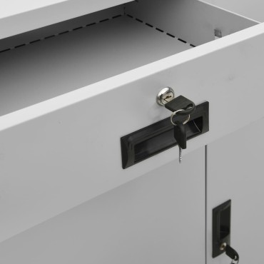 vidaXL Ντουλάπα Γραφείου Ανοιχτό Γκρι 90x40x102cm Ατσάλινη 1 τεμ.