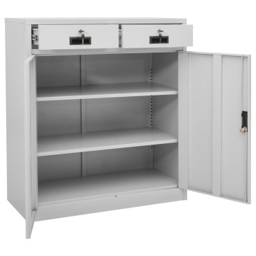 vidaXL Ντουλάπα Γραφείου Ανοιχτό Γκρι 90x40x102cm Ατσάλινη 1 τεμ.