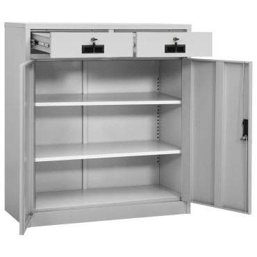 vidaXL Ντουλάπα Γραφείου Ανοιχτό Γκρι 90x40x102cm Ατσάλινη 1 τεμ.