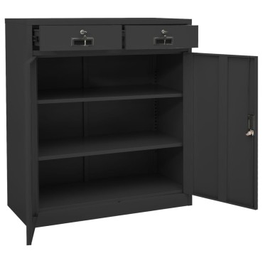 vidaXL Ντουλάπα Γραφείου Ανθρακί 90x40x102cm Ατσάλινη 1 τεμ.