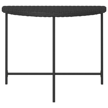vidaXL Τραπέζι Κήπου Μαύρο 100x50x75cm από Συνθετικό Ρατάν 1 τεμ.