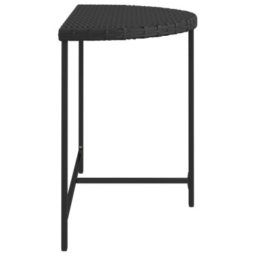 vidaXL Τραπέζι Κήπου Μαύρο 100x50x75cm από Συνθετικό Ρατάν 1 τεμ.