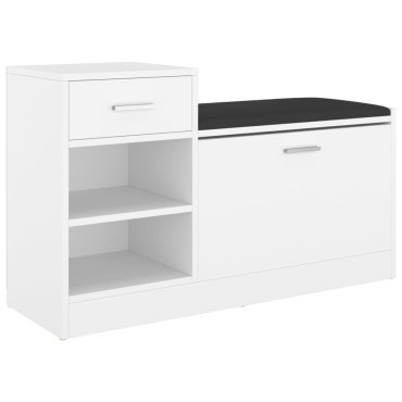vidaXL Παπουτσοθήκη Λευκή 94,5x31x57cm από Επεξ. Ξύλο