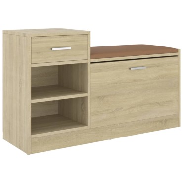 vidaXL Παπουτσοθήκη Καπνιστή Δρυς 94,5x31x57cm από Επεξ. Ξύλο